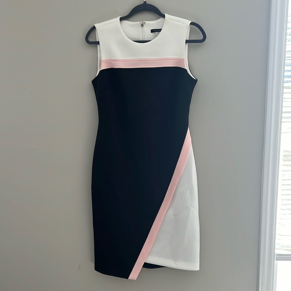 Tommy Hilfiger Colorblocked Asymmetrical Scuba Dress in Size 6